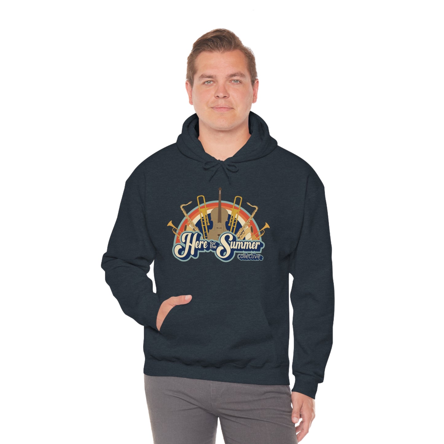 Here for the Summer Unisex Heavy Blend™ Hooded Sweatshirt