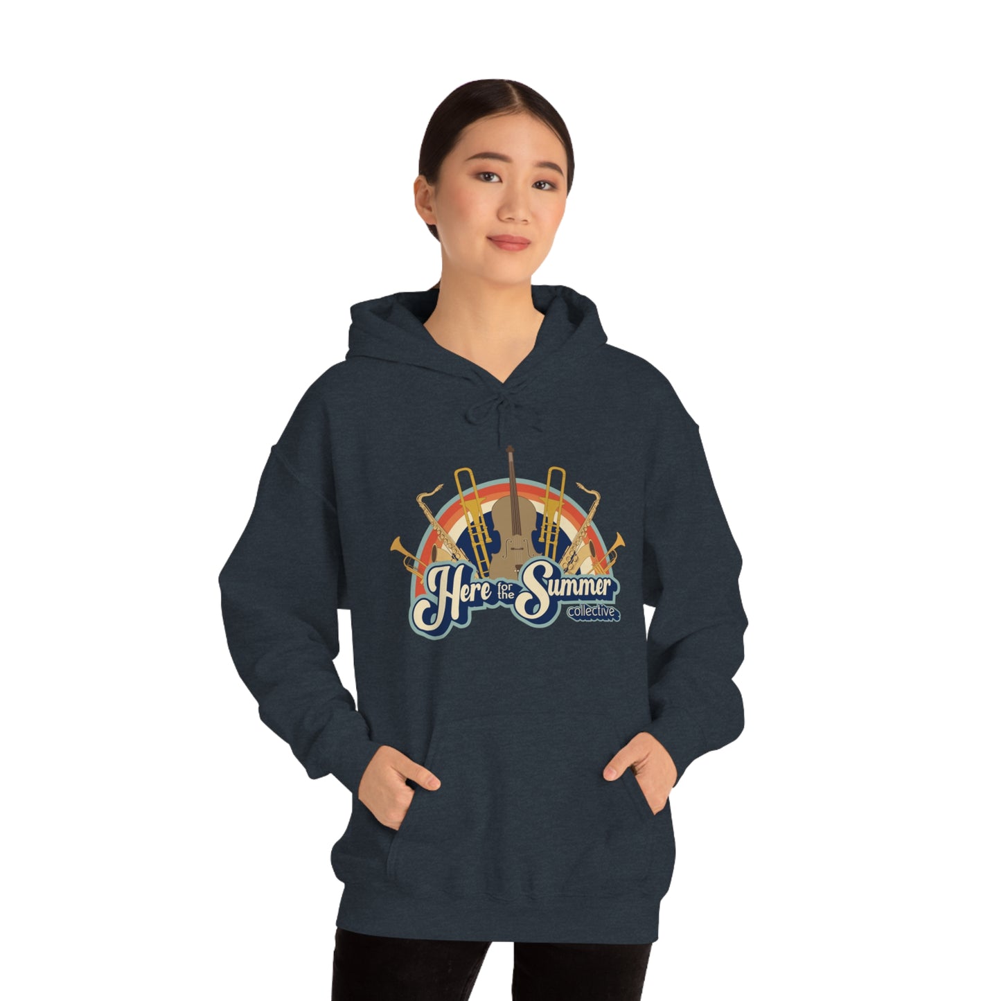 Here for the Summer Unisex Heavy Blend™ Hooded Sweatshirt