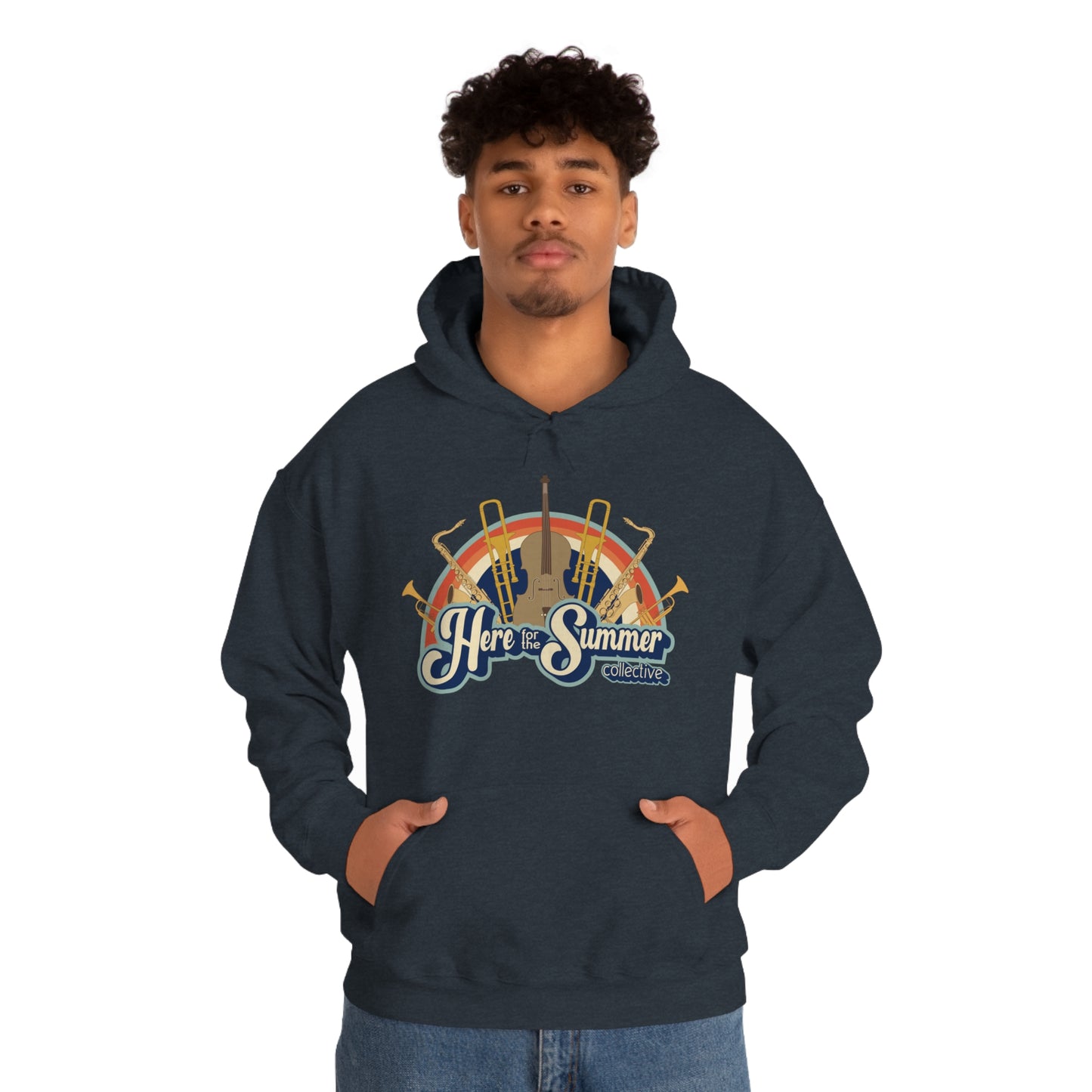 Here for the Summer Unisex Heavy Blend™ Hooded Sweatshirt