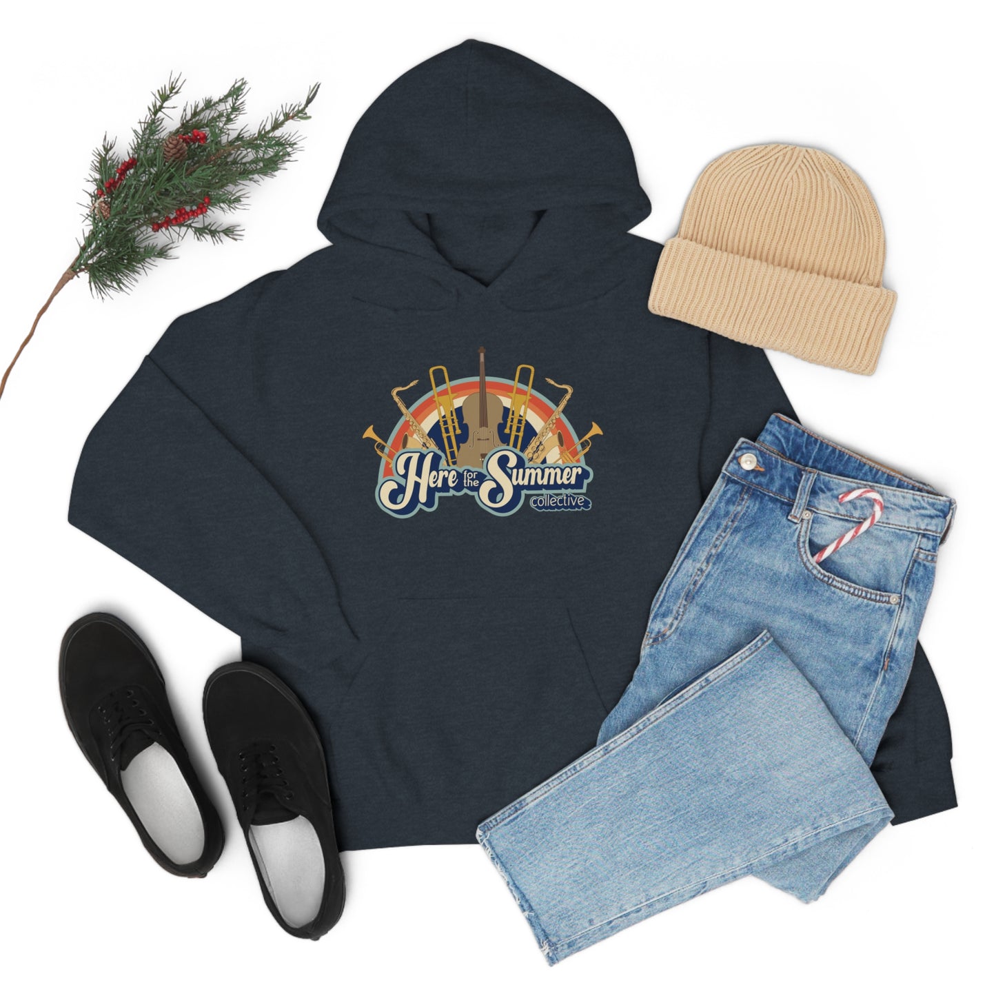 Here for the Summer Unisex Heavy Blend™ Hooded Sweatshirt