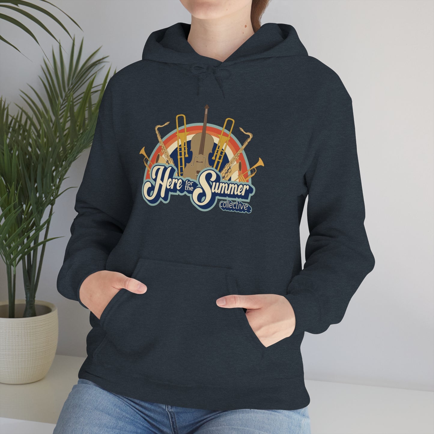Here for the Summer Unisex Heavy Blend™ Hooded Sweatshirt