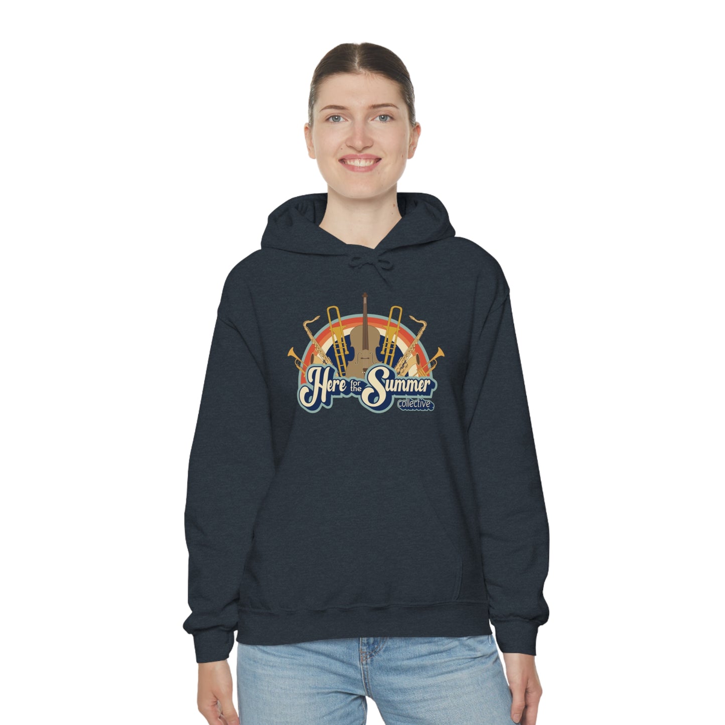 Here for the Summer Unisex Heavy Blend™ Hooded Sweatshirt