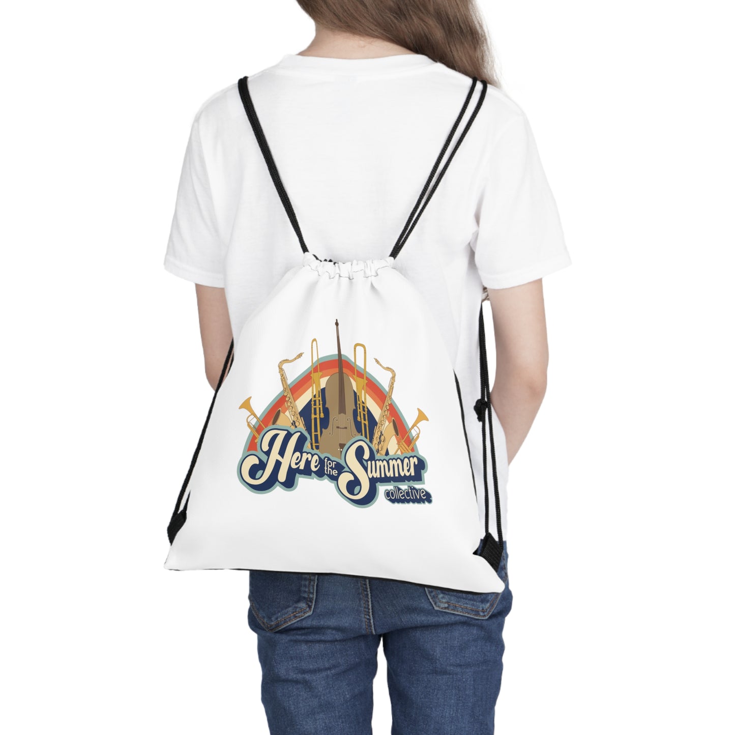 Here for the Summer Drawstring Bag