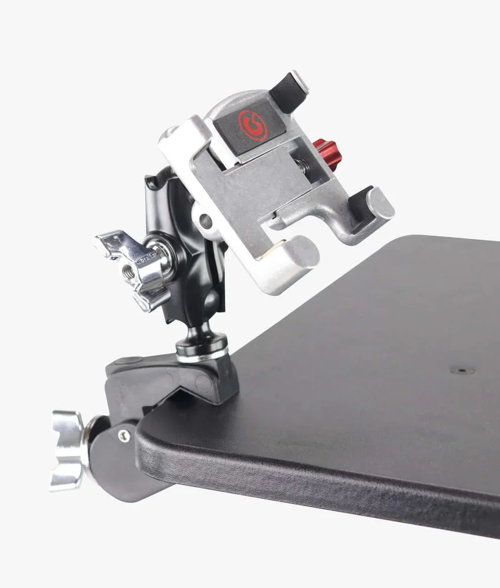 Gibraltar, Dual Adjust Metal Phone holder with C Clamp Dual Adjust table/stand mount